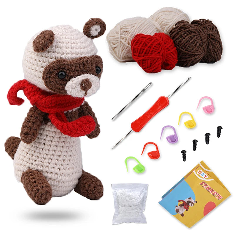 MIUSIE Crochet Kit: Yarn & Hook for Beginners + Video Guides