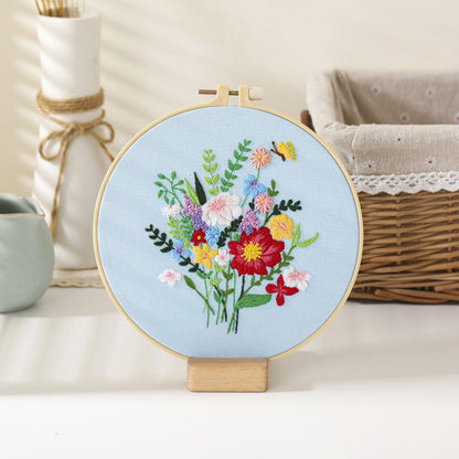 Embroidery Kit: Beginner Cross Stitch Flower Set