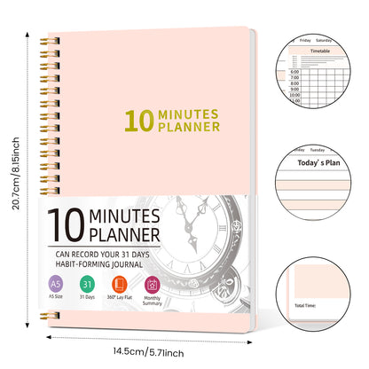 A5 Daily Planner Book: Time Blocking & Habit Tracker