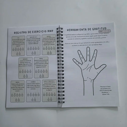 ORDENA TU MENTE Guided Reflection Journal in Spanish - Mental Health Workbook with Stress Relief Mindfulness Exercises for Self