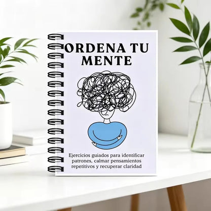 ORDENA TU MENTE Guided Reflection Journal in Spanish - Mental Health Workbook with Stress Relief Mindfulness Exercises for Self