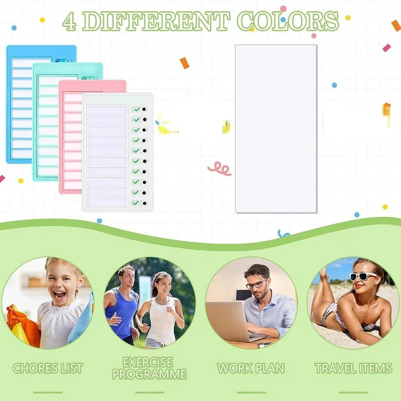 1 Set Kids Chore Tracker Kit | 5 Blank Detachable Cards + Punch Plastic Board, Daily Task & Schedule Planner