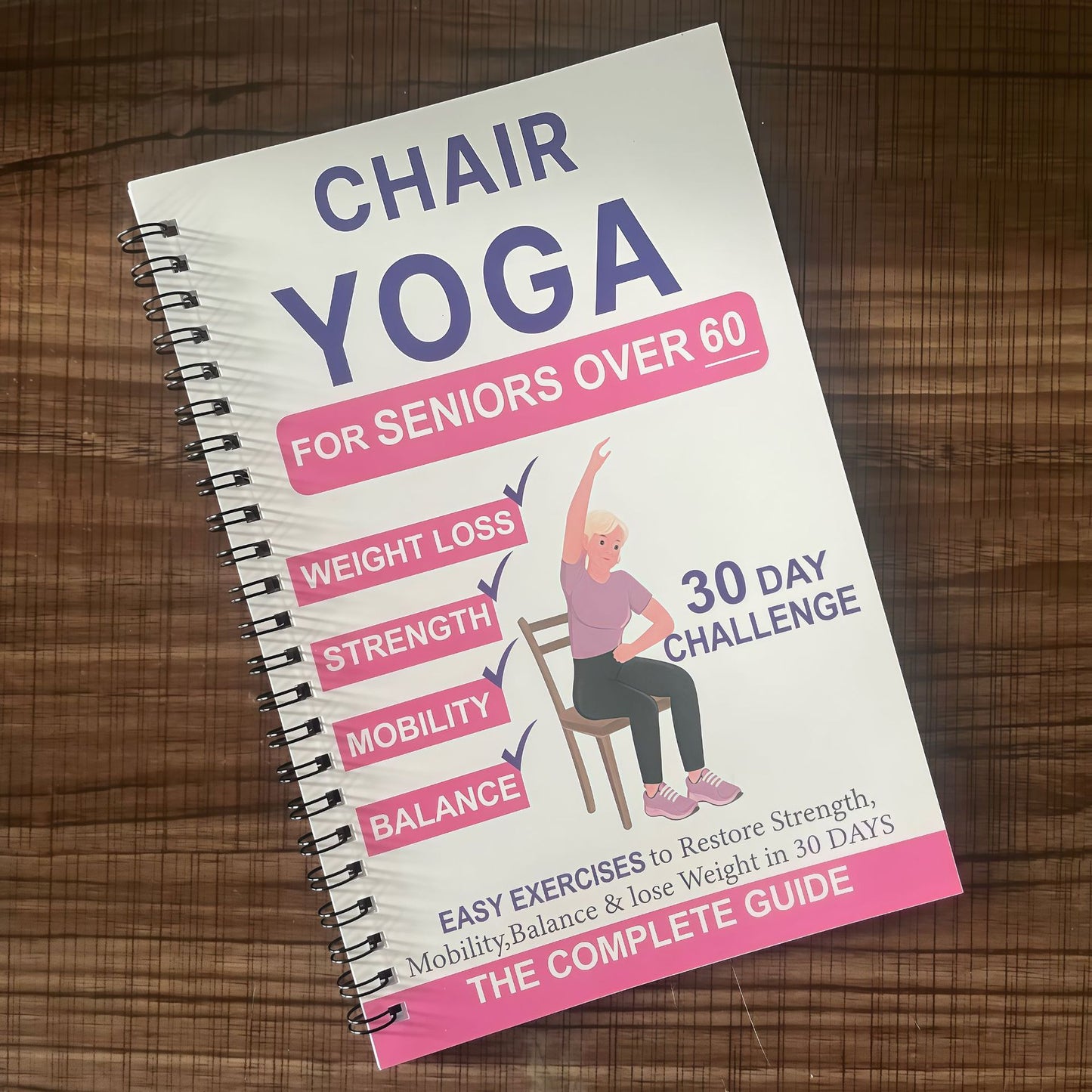 1pcs Hot-selling New 30-day Chair Yoga Guide for The Elderly Over The Age of 60, Planning Book, Practical Note Book