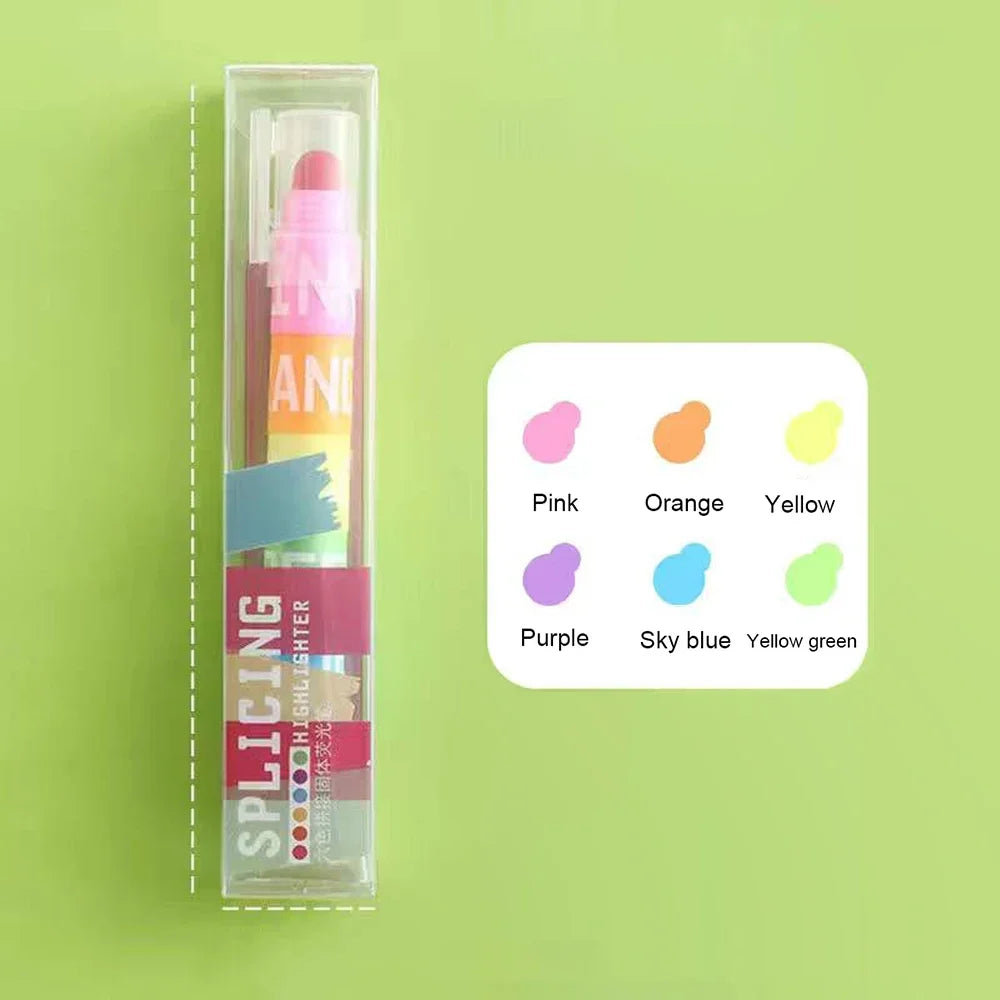 Color Highlighter Detachable Cute Pens for Kids & Students