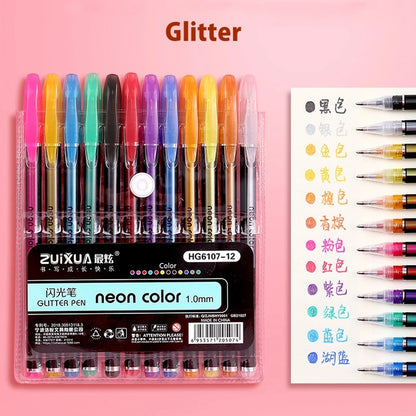Gel Pens: Metallic Glitter Gel Pens 12/24Pcs for Art & Journals