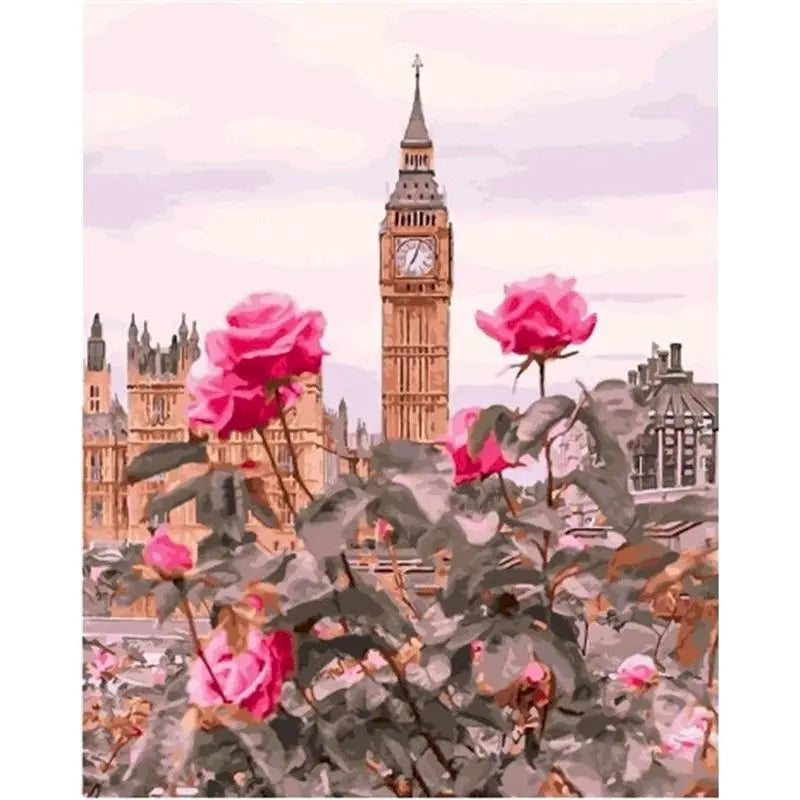 Cityscape Paint by Numbers Kit - Framed Canvas DIY Art