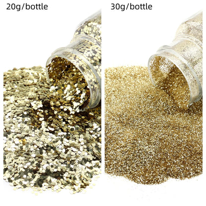 Glitters Sprinkles Powder: Colorful Hexagonal Nail Art