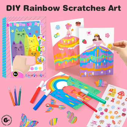 Art Set, Kids Scratch  - Fun Rainbow Painting & Dot Paper