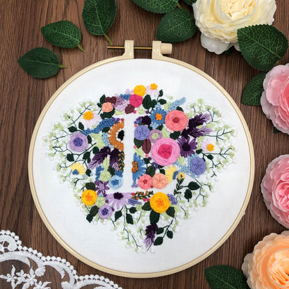 Embroidery Set: Floral Cross Stitch Kit for Beginners