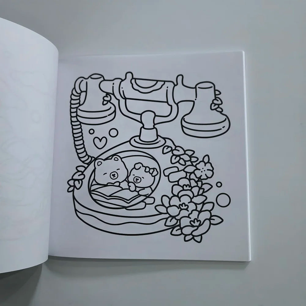 Cozy Spaces: Coloring Books for Adults and Teens Calming Scenes with Cute Animal Characters Help Relieve Stress