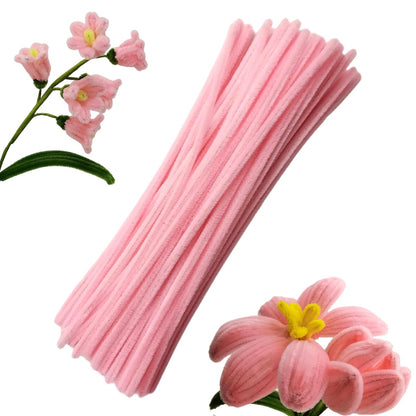 Pink Pipe Cleaners 100pcs - Craft Supplies & Chenille Stems