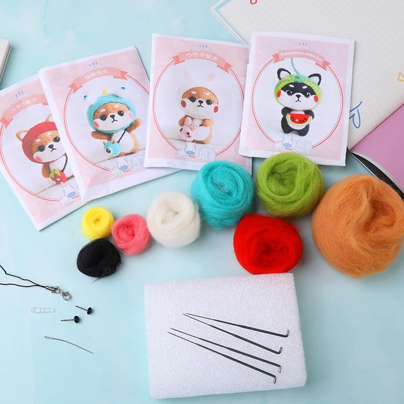 Wool Felting Kit: DIY Animal Toy Needlework Starter