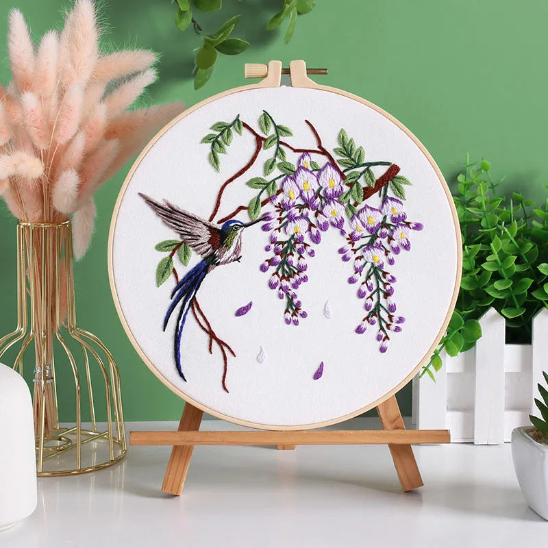 Embroidery Kit: Beginner Cross Stitch Flower Set