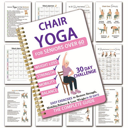 1pcs Hot-selling New 30-day Chair Yoga Guide for The Elderly Over The Age of 60, Planning Book, Practical Note Book