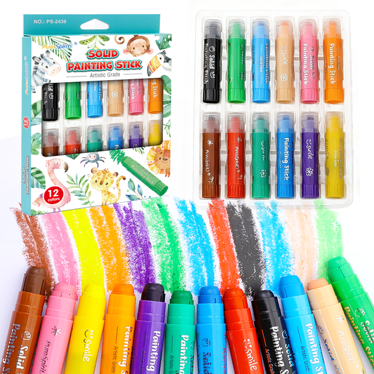 Washable Paint Sticks - 8/12 Colors for Kids & Students