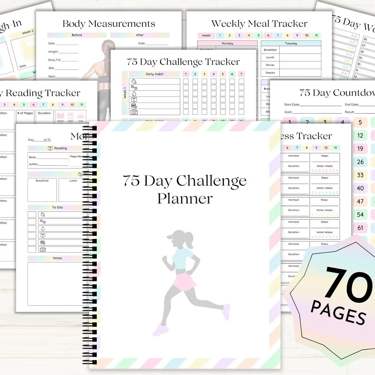 75-Day Multifunctional Goal Planner with Habit Trackers & Milestones Fitness/Study Challenge Journal for Academic Productivity