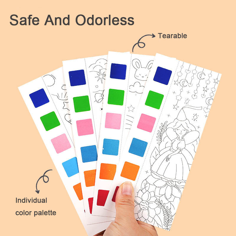 Watercolor Painting Book with Brush - Portable Art Fun