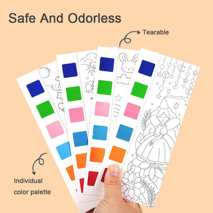 Watercolor Painting Book with Brush - Portable Art Fun