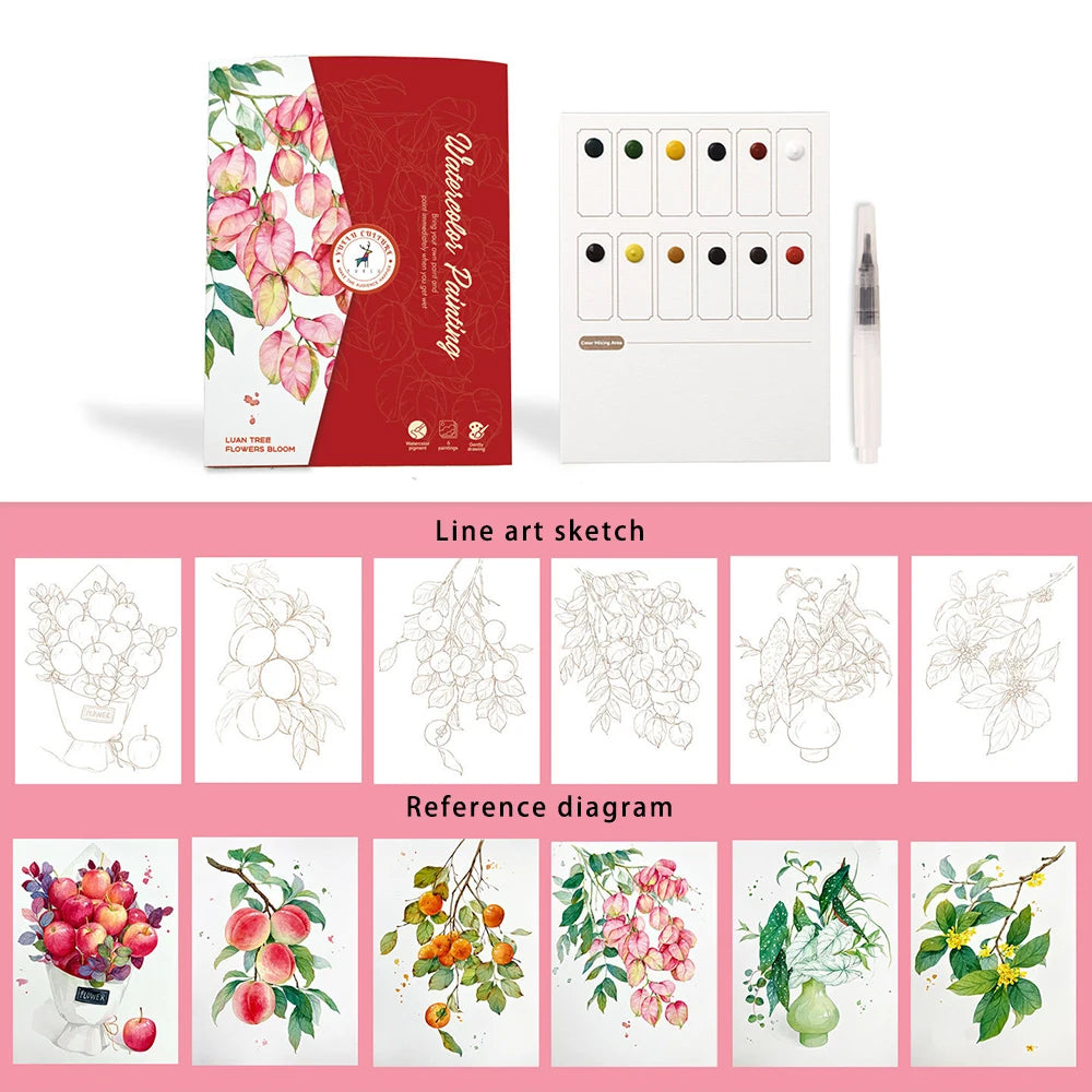 Watercolor Painting Sets - 6 Creative Kits with Paper & Pen