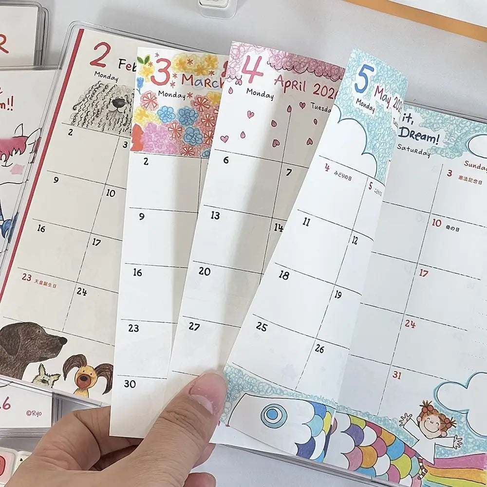 Cute Coco Girl 2026 Planner Book with Calendar Color Inner Page Agenda Book Cartoon DIY To Do List Notepad School Supplies