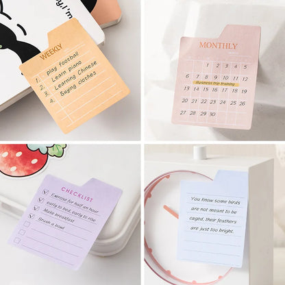 60 Pages Memo Pad Self-adhesive Mini List Note Paper Dual Daily Scheduler Planner Yearly Office Plan