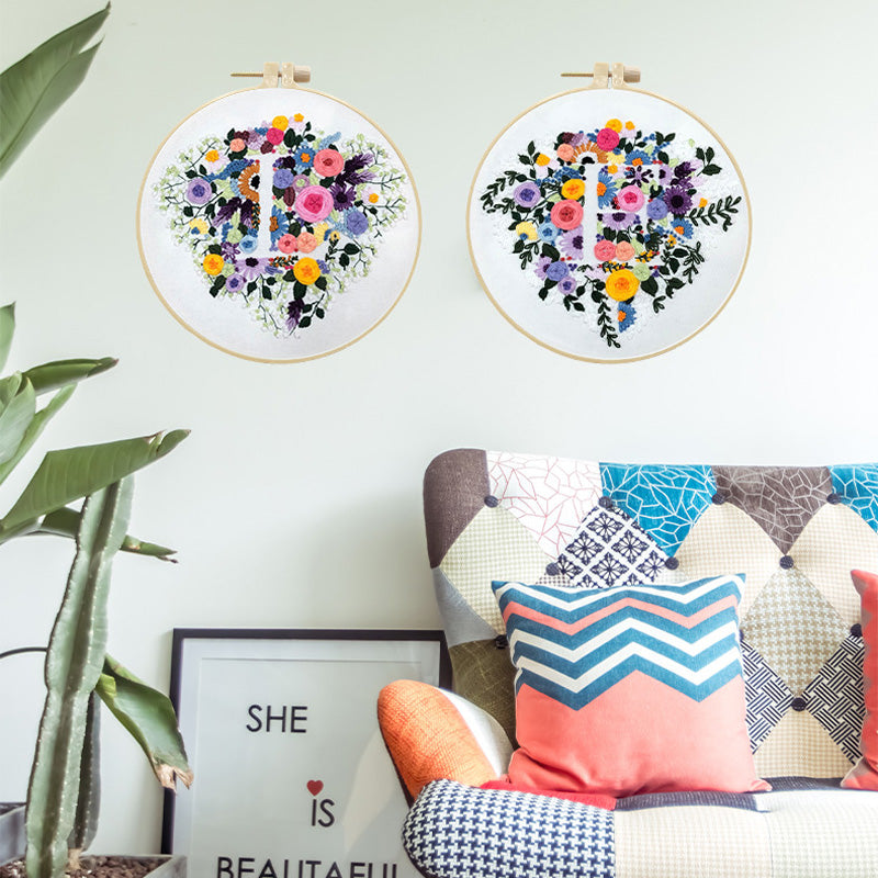 Embroidery Set: Floral Cross Stitch Kit for Beginners