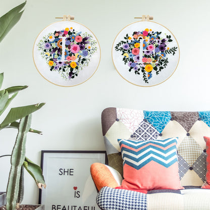 Embroidery Set: Floral Cross Stitch Kit for Beginners