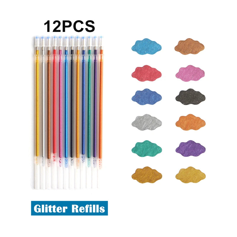 Gel Pens: Metallic Glitter Gel Pens 12/24Pcs for Art & Journals