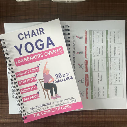 1pcs Hot-selling New 30-day Chair Yoga Guide for The Elderly Over The Age of 60, Planning Book, Practical Note Book