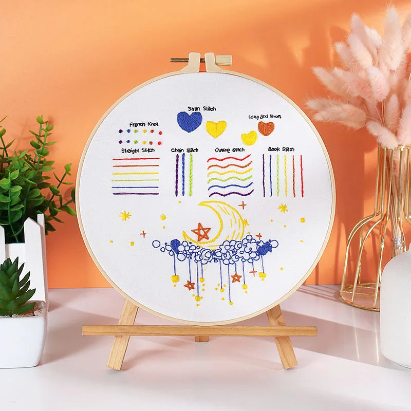 Embroidery Kit: Beginner Cross Stitch Set, Multi Pattern