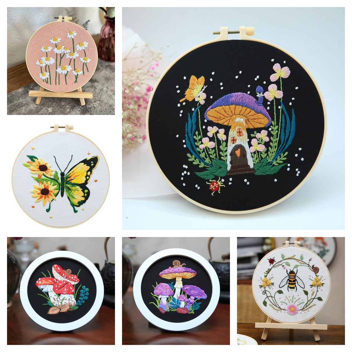 Embroidery Kit: Beginner Cross Stitch Set, Multi Pattern