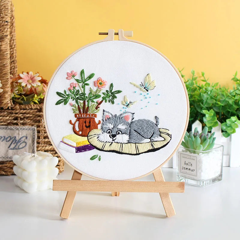 Embroidery Kit - Beginner Floral Cross Stitch Set