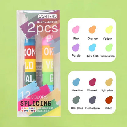Color Highlighter Detachable Cute Pens for Kids & Students