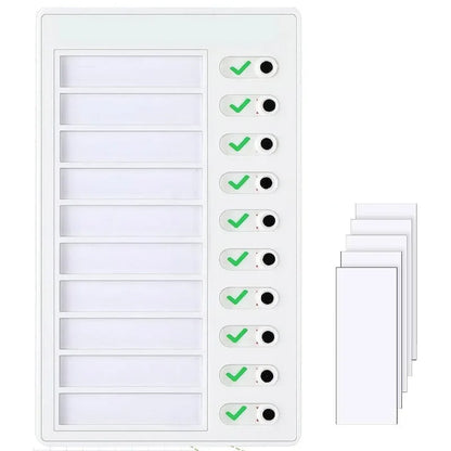 1 Set Kids Chore Tracker Kit | 5 Blank Detachable Cards + Punch Plastic Board, Daily Task & Schedule Planner