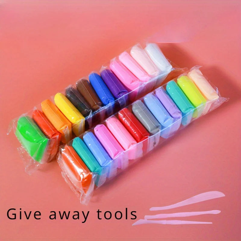 Air Dry Clay Set - Non-Toxic, Vibrant Colors & Tools