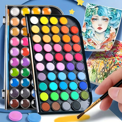 Watercolor: 48 Colors Watercolor Paint Set - Washable & Vibrant