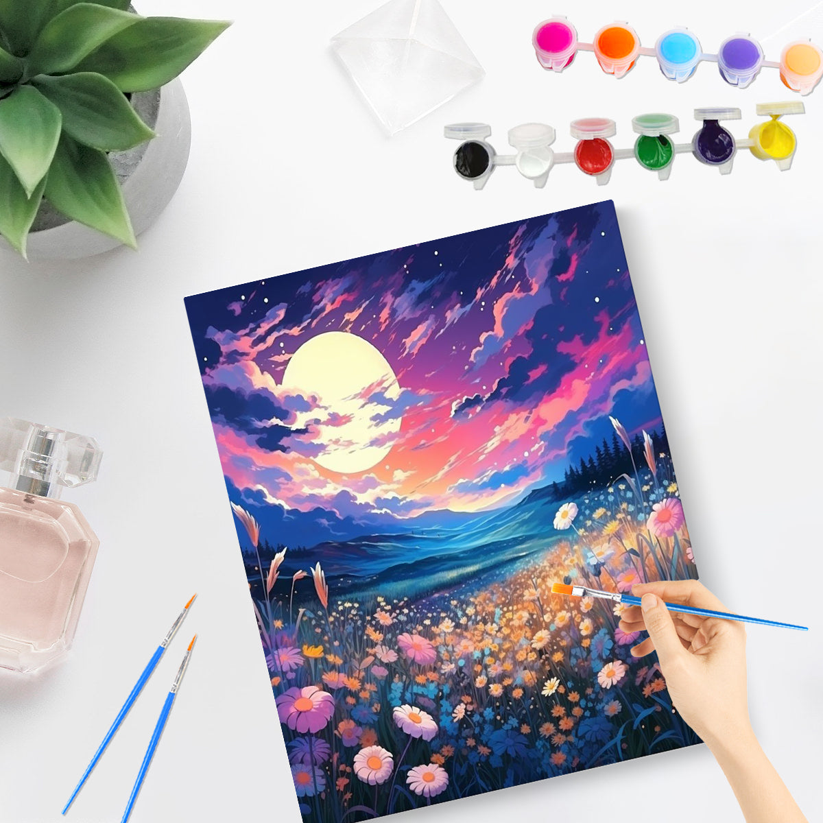 Paint by Numbers: Custom Flower Paint By Numbers Kit - DIY Acrylic Art Gift