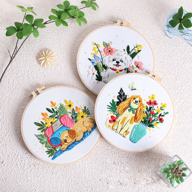 Embroidery Kit: Cute Floral Design, Complete DIY Set
