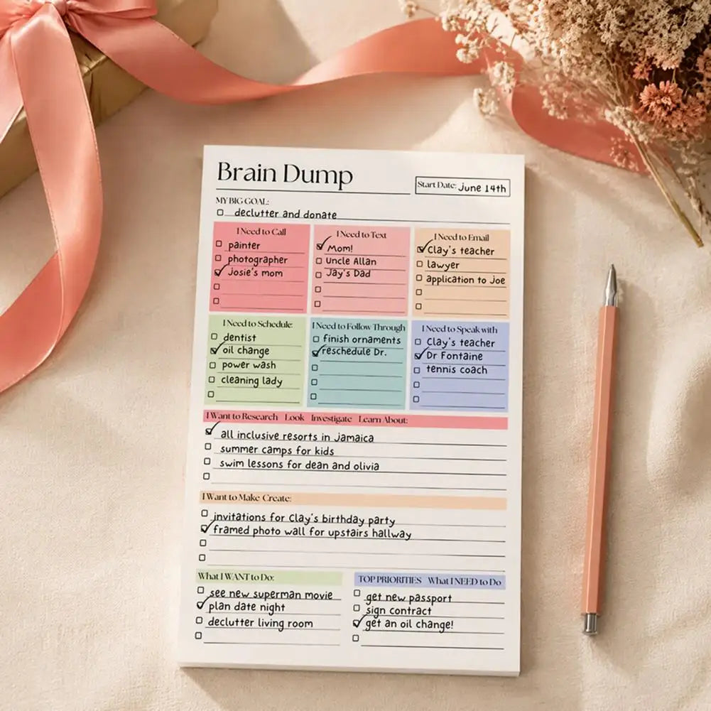 Professional Project Tracking Book A5 To-do List Notebook with 50 Pages Planner Brain Dump Journal Sturdy Binding for Scheduling