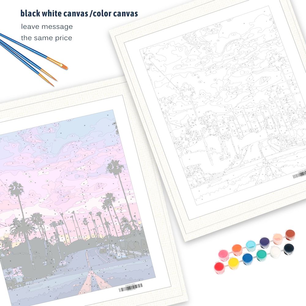 Cityscape Paint by Numbers Kit - Framed Canvas DIY Art