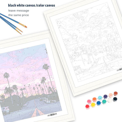 Cityscape Paint by Numbers Kit - Framed Canvas DIY Art