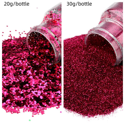 Glitters Sprinkles Powder: Colorful Hexagonal Nail Art