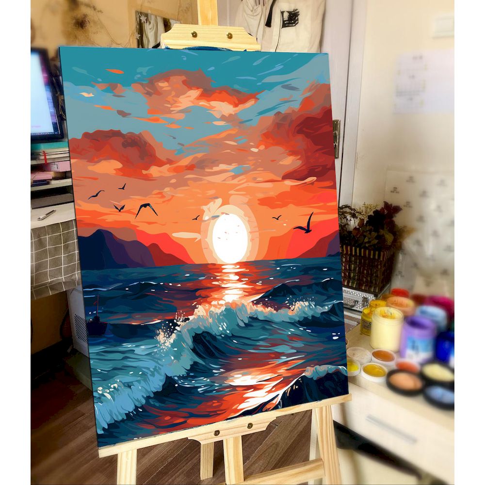 Cityscape Paint by Numbers Kit - Framed Canvas DIY Art