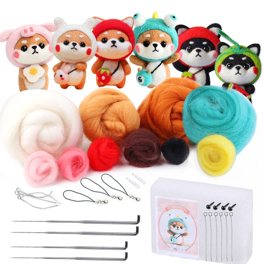 Wool Felting Kit: DIY Animal Toy Needlework Starter