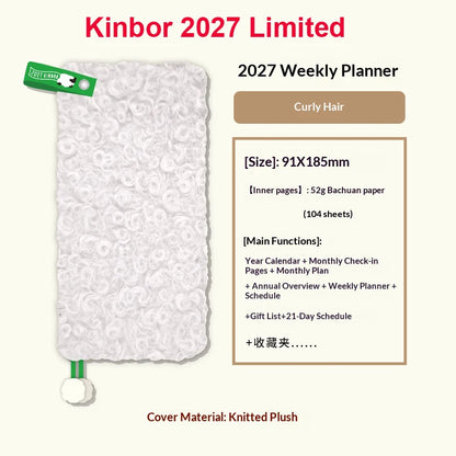 Kinbor Undated Weekly Planner Notebook, 2 Pages Per Week Illustrated Hardcover Journal with To-Do List, Portable Student Plan