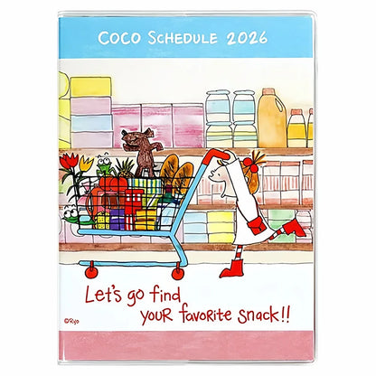 Cute Coco Girl 2026 Planner Book with Calendar Color Inner Page Agenda Book Cartoon DIY To Do List Notepad School Supplies