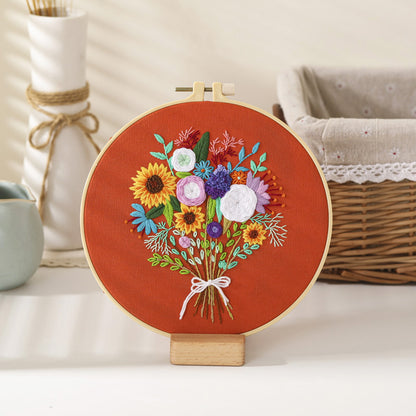 Embroidery Kit: Beginner Cross Stitch Flower Set