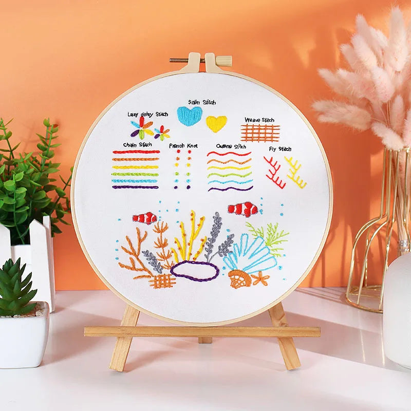 Embroidery Kit: Beginner Cross Stitch Set, Multi Pattern