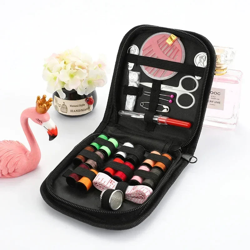 Sewing Kit: Threads, Needles, Scissors & More - Portable Set
