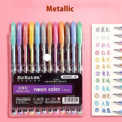 Gel Pens: Metallic Glitter Gel Pens 12/24Pcs for Art & Journals